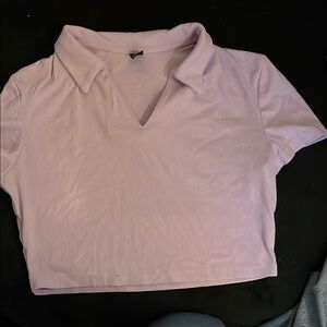 Lavender Women's Collared Top